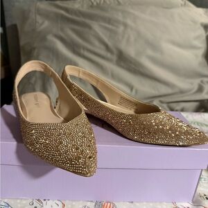 Madden Girl Gold Embellished Slingback Flats